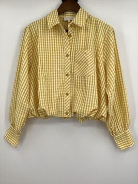 entro Yellow Gingham Button-Down Shirt